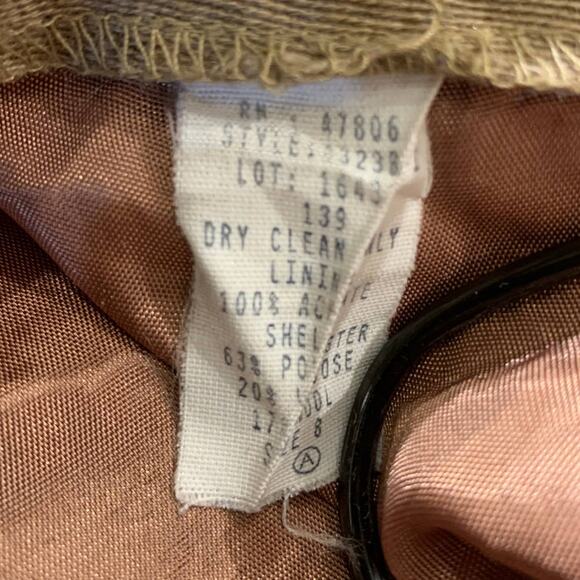 Vintage Size 8 Fully Lined Pleated Front Straight Leg Wool Blend Career Pants - Picture 5 of 5